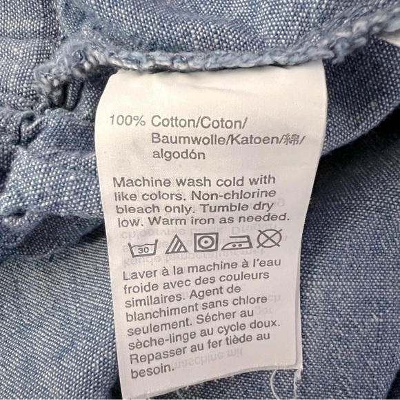 J by J. Crew Chambray Cotton Tie Waist Wide Leg Cropped Lightweight Pants 8 - Picture 14 of 14